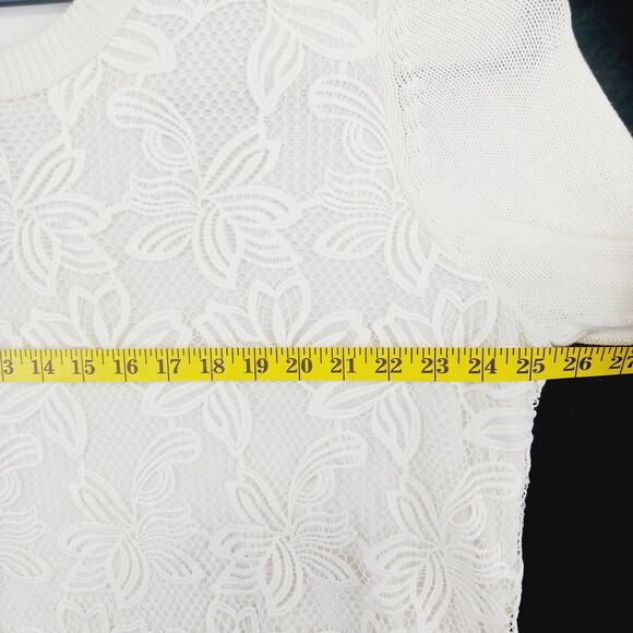 Sweater Size 18-20 Lace White Fairycore Romantic Quiet Luxury Classic Chic NWT - Picture 9 of 16